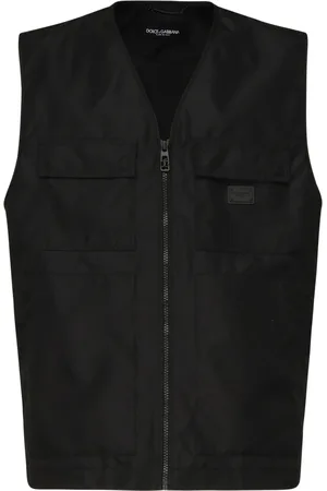 Dolce & Gabbana Kurtki, Mężczyzna, Czarny, L, Czarna Kamizelka Kurtki