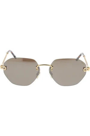 Fred Akcesoria, unisex, Żółty, ONE SIZE, Stylowe okulary przeciwsłoneczne z unikalnym wzornictwem