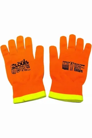 LOUIS VUITTON Pre-owned, Mężczyzna, Pomarańczowy, ONE SIZE, Nylon, Pre-owned Nylon gloves
