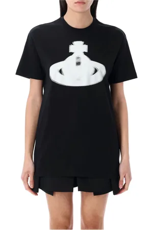 Vivienne Westwood Koszulki, Kobieta, Czarny, L, Czarna koszulka Halftone Orb