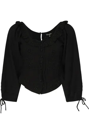For Love & Lemons Bluzki, Kobieta, Czarny, S, Czarny Top z Koronką