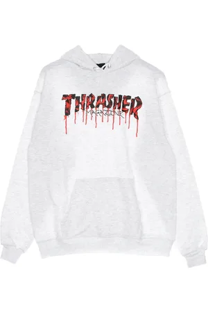 Thrasher Bluzy, Mężczyzna, Biały, M, Krew Kaptur Light Steel