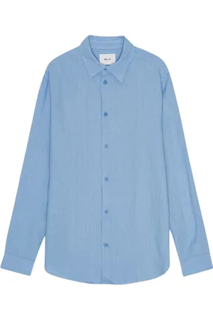 NN.07 Koszule, Mężczyzna, Niebieski, S, Cerulean Koszula lniana Enzo 5708