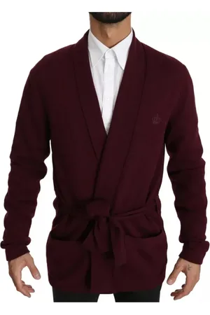 Dolce & Gabbana Swetry, Mężczyzna, brązowy, M, Kaszmir, Luksusowy Sweter z Kaszmiru Maroon
