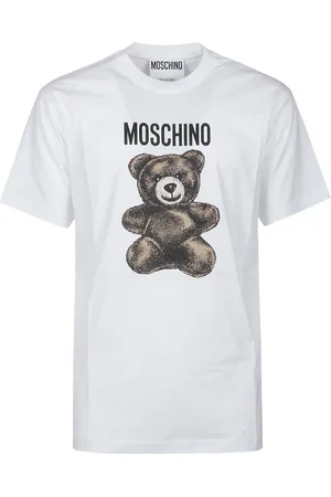 Moschino Koszulki, Mężczyzna, Biały, M, Słodka Koszulka z Niedźwiedziem