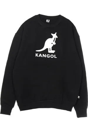 Kangol Bluzy, Mężczyzna, Czarny, L, Lekki Sweter z Okrągłym Kołnierzem Czarny/Biały