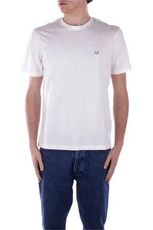 C.P. Company Koszulki, Mężczyzna, Biały, 2XL, Bawełna, T-shirt z logo z przodu