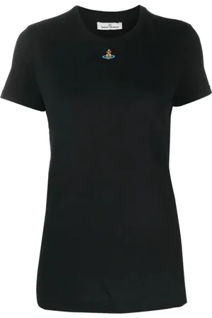 Vivienne Westwood Koszulki, Kobieta, Czarny, S, Czarna Koszulka z Logo Orb