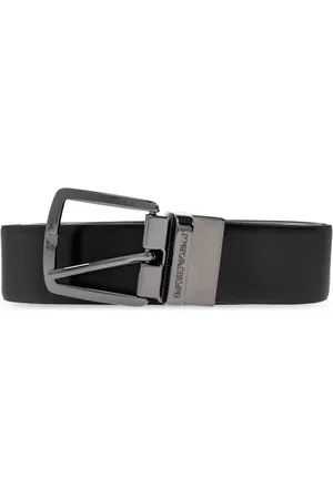 Emporio Armani Akcesoria, Mężczyzna, Czarny, ONE SIZE, Skóra, Skórzany pasek