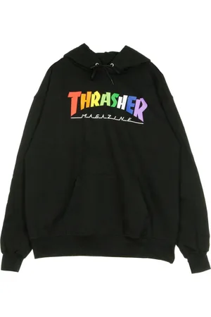 Thrasher Bluzy, Mężczyzna, Czarny, M, Czarna Tęczowa Bluza dla Mężczyzn
