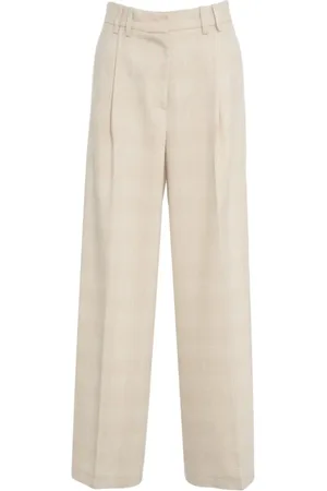 Kaos Spodnie, Kobieta, Beżowy, S, Beżowe Spodnie Palazzo Eleganckie Wide-Leg