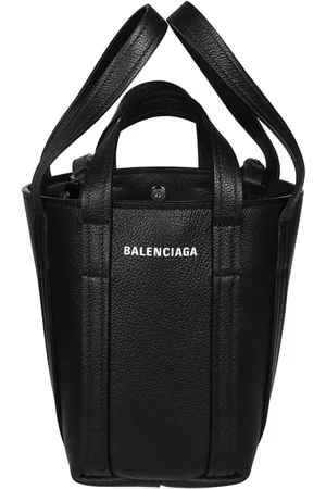 Balenciaga Torebki, Kobieta, Czarny, ONE SIZE, Len, Skórzana torba na ramię z logo