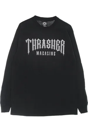 Thrasher Koszulki, Mężczyzna, Czarny, M, Czarna koszulka z długim rękawem z logo