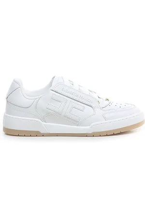 Elisabetta Franchi Buty, Kobieta, Beżowy, 40 EU, Ivory Skórzane Sneakersy Płaskie Buty