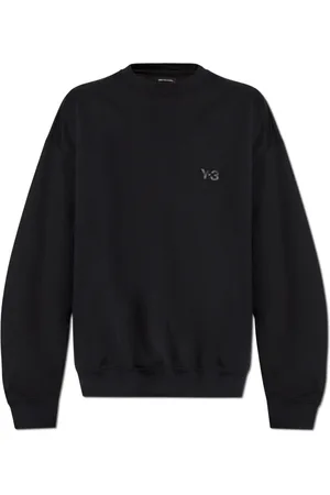 Y-3 Bluzy, Mężczyzna, Czarny, L, Bawełna, Bluza z nadrukowanym logo