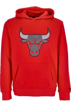 New Era Bluzy, Mężczyzna, Czerwony, XL, Bluza z kapturem z logo Chicago Bulls Czerń/Czerwony
