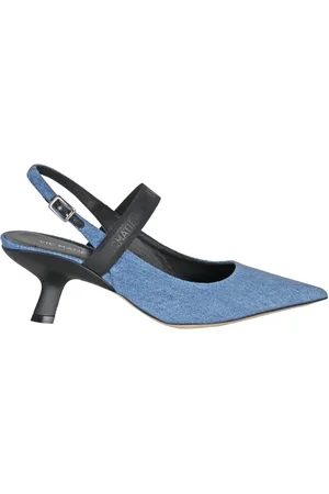 vic matiè Buty, Kobieta, Niebieski, 36 1/2 EU, Denim, Dżinsowe Slingbacki z Elastyczną Taśmą