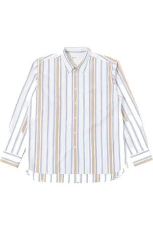 Universal Works Koszule, Mężczyzna, Wielobarwność, XL, Len, Leniwy Dzień Paskowana Chemise