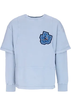 MAUNA KEA Bluzy, Mężczyzna, Niebieski, XL, Lekki Sweter z Okrągłym Dekoltem Triple J Cyan