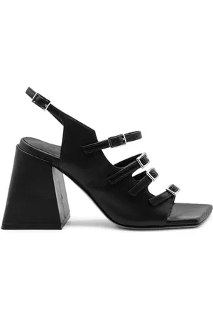 vic matiè Buty, Kobieta, Czarny, 39 EU, Skóra, Ming otwarta sandałki Klamry czarne