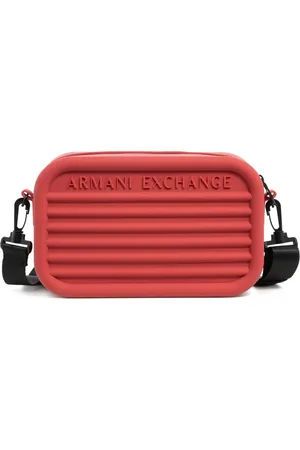 Armani Exchange Torebki, Mężczyzna, Czerwony, ONE SIZE, Prosta Torba na Ramię z Regulowanym Paskiem