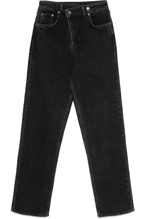 KSUBI Jeansy, Kobieta, Czarny, W25, Czarne Jeansyy z Haftem Krzyżykowym