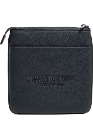 Armani Exchange Torebki, Mężczyzna, Niebieski, ONE SIZE, Stylowa Torba na Ramię z Regulowanym Paskiem