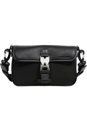 Armani Exchange Torebki, Mężczyzna, Czarny, ONE SIZE, Stylowa Torba na Ramię z Regulowanym Paskiem