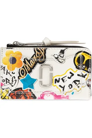 Marc Jacobs Akcesoria, Kobieta, Wielobarwność, ONE SIZE, Skóra, Etui na karty z nadrukiem