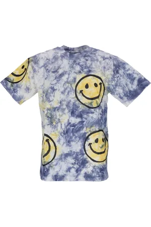 MARKET Koszulki, Mężczyzna, Wielobarwność, L, Męska koszulka z nadrukiem Smiley Tie Dye