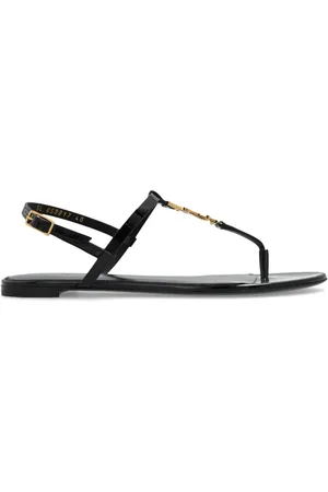 Saint Laurent Buty, Kobieta, Czarny, 36 1/2 EU, Skóra, Sandały Cassandra