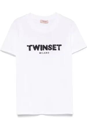 Twin-Set Koszulki, Kobieta, Biały, S, Białe T-shirty i Pola