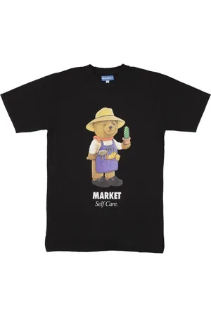 MARKET Koszulki, Mężczyzna, Czarny, M, Botanic Bear Tee Vintage Czarna Koszulka