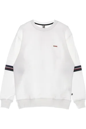Kangol Bluzy, Mężczyzna, Biały, L, Heritage Lekki Sweter z Okrągłym Dekoltem Off