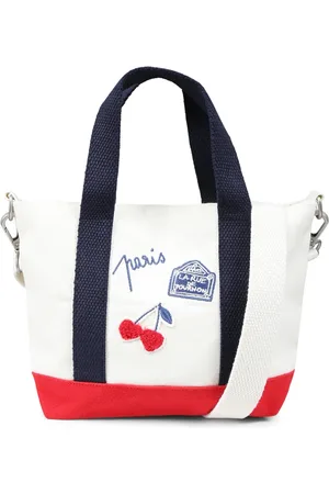 BONPOINT Torebki, Kobieta, Beżowy, ONE SIZE, Wiśniowa haftka casual torba bawełniana