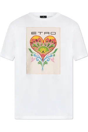 Etro Koszulki, Kobieta, Biały, S, Bawełna, T-shirt z haftem