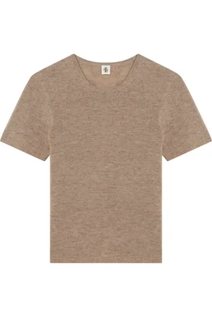 THE GARMENT Swetry, Kobieta, brązowy, S, T-shirt z krótkim rękawem i okrągłym dekoltem