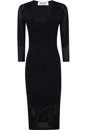 Blugirl Sukienki, Kobieta, Czarny, M, Elegancka Czarna Sukienka Odzież Damska