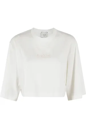 ALYSI Koszulki, Kobieta, Biały, S, Cropped T-shirt