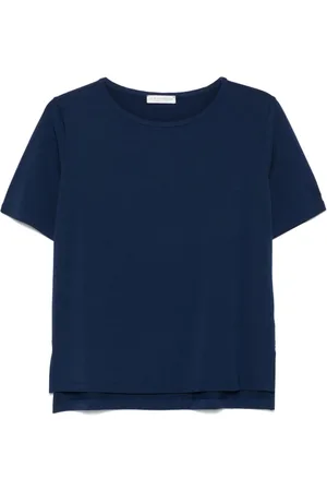 LE TRICOT PERUGIA Koszulki, Kobieta, Niebieski, L, Niebieskie T-shirty i Pola
