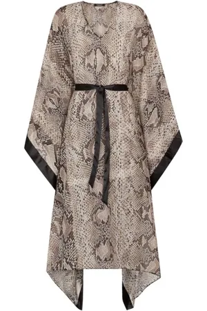 Roberto Cavalli Stroje kąpielowe, Kobieta, Wielobarwność, ONE SIZE, Sukienka Kaftan w wężowy wzór