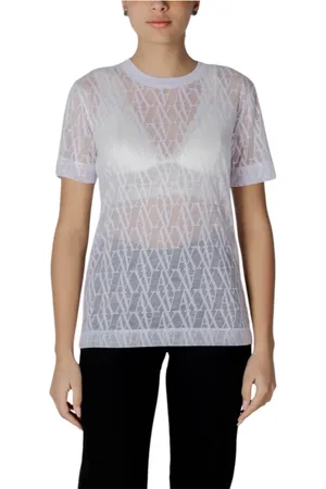 Armani Exchange Koszulki, Kobieta, Biały, L, Koszulka z krótkim rękawem kolekcja