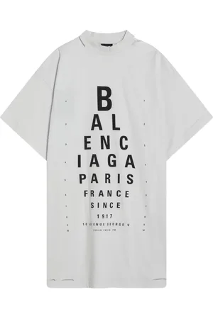 Balenciaga Koszulki, Kobieta, Szary, S, Len, T-shirt z krótkim rękawem i okrągłym dekoltem