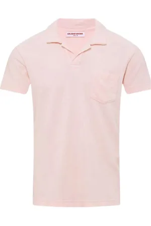Orlebar Brown Koszulki, Mężczyzna, Różowy, L, Różany Polo z Frotte