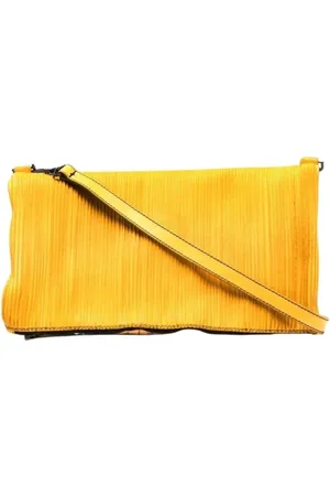 NUMERO 10 Torebki, Kobieta, Żółty, ONE SIZE, Błyszcząca Plisowana Pochette