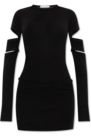 Helmut Lang Sukienki, Kobieta, Czarny, XS, Sukienka z odpinanymi rękawami