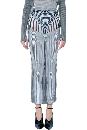Jean Paul Gaultier Spódnice, Kobieta, Wielobarwność, L, Spódnica Midi z Materiału Mesh i Nakładką