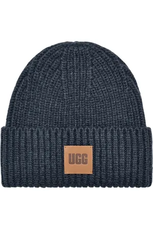 UGG Akcesoria, Kobieta, Niebieski, ONE SIZE, Gruba czapka z ściągaczem