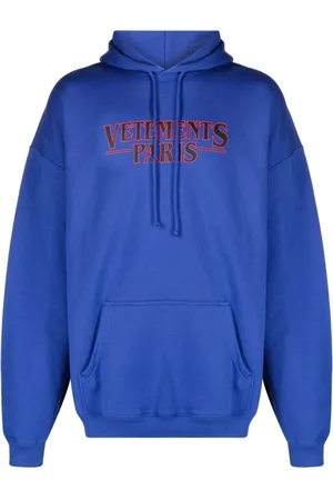 Vetements Bluzy, Mężczyzna, Niebieski, S, Niebieski Hoodie dla stylowego wyglądu