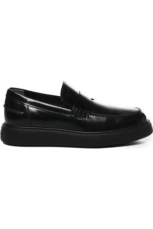 Hogan Buty, Mężczyzna, Czarny, 43 EU, Czarne płaskie mokasyny